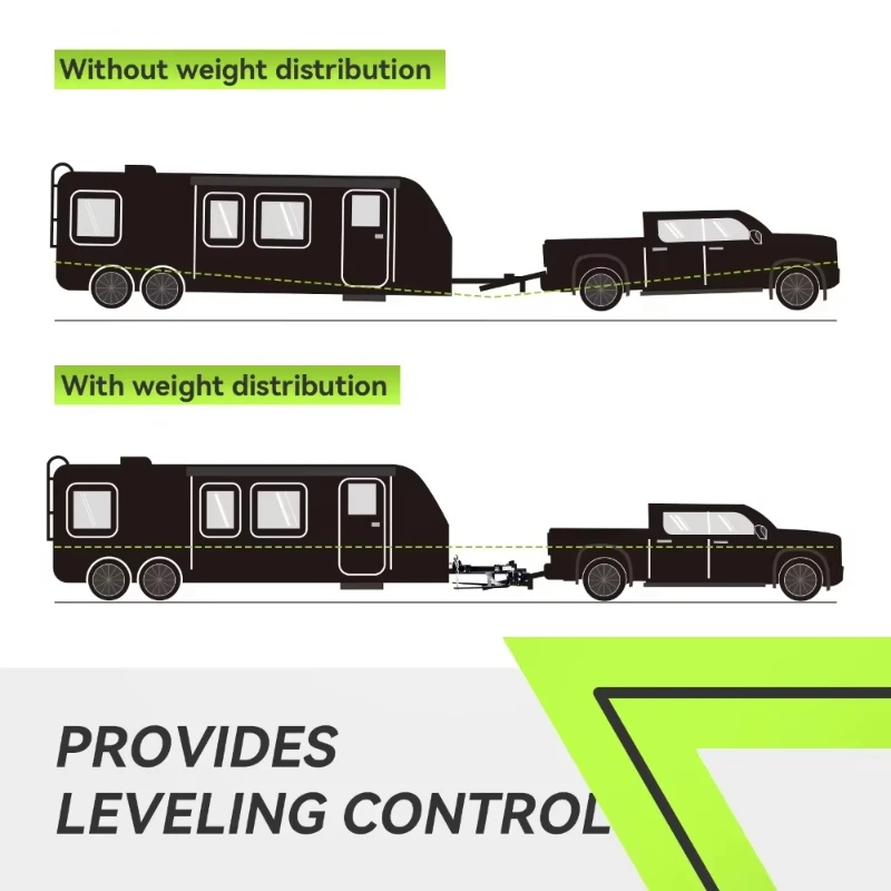 Custom Heavy Duty Trailer Weight Distribution Hitch with Sway Control Premium Tow Hooks
