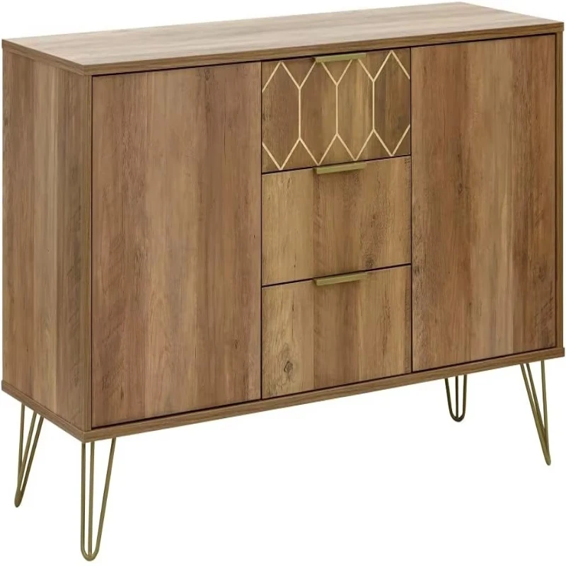 

Wooden sideboard with storage drawers and doors for living room kitchen