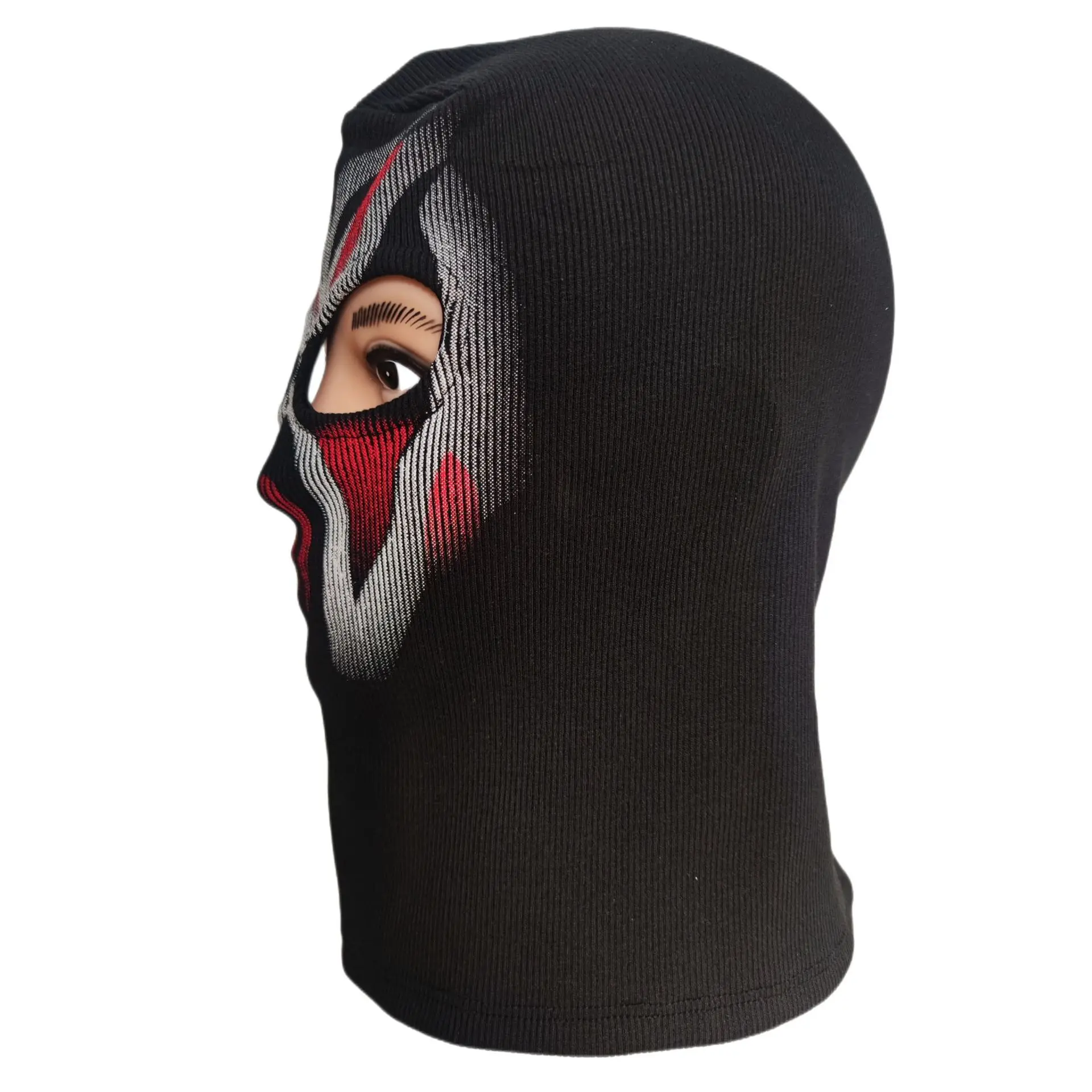Sturmhaube Gesichts maske für Männer Frauen Voll gesichts maske Kapuze taktische Schnee Motorrad Radfahren Laufen gestrickte Mütze Pullover – Detail 12