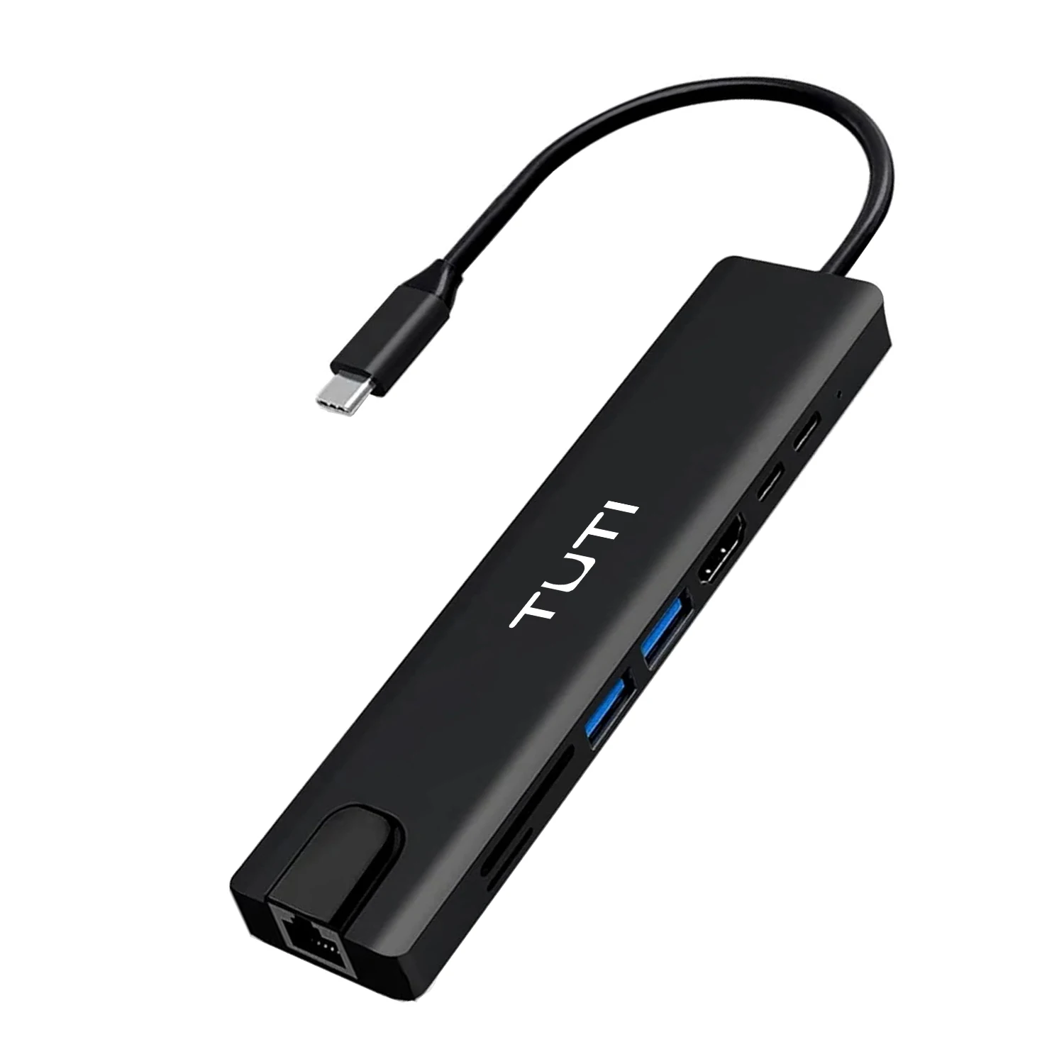 

8-in-1 USB C Hub Multiport Adapter-Powered USB 3.0 Hub with 4K USB C HDMI Adapter,100Mbps ,SD/TF Card Reader & Laptop Dock,black