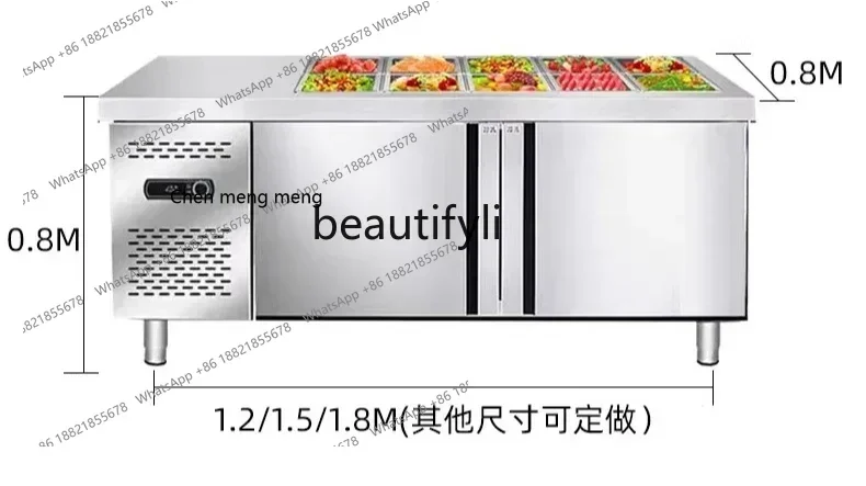 Z189 A01 سلطة مشقوقة، وحدة تحكم مبردة لتاجر تاجر تايوان، طاولة بيتزا، أطباق جانبية رش، ثلاجة، #6