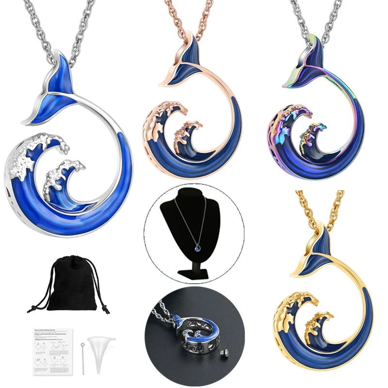 Spray Memorial Cremation Pendant Keepsake Urn Necklace For Ashes Hair Perfume Stainless Steel Women Charm Pendant Necklaces