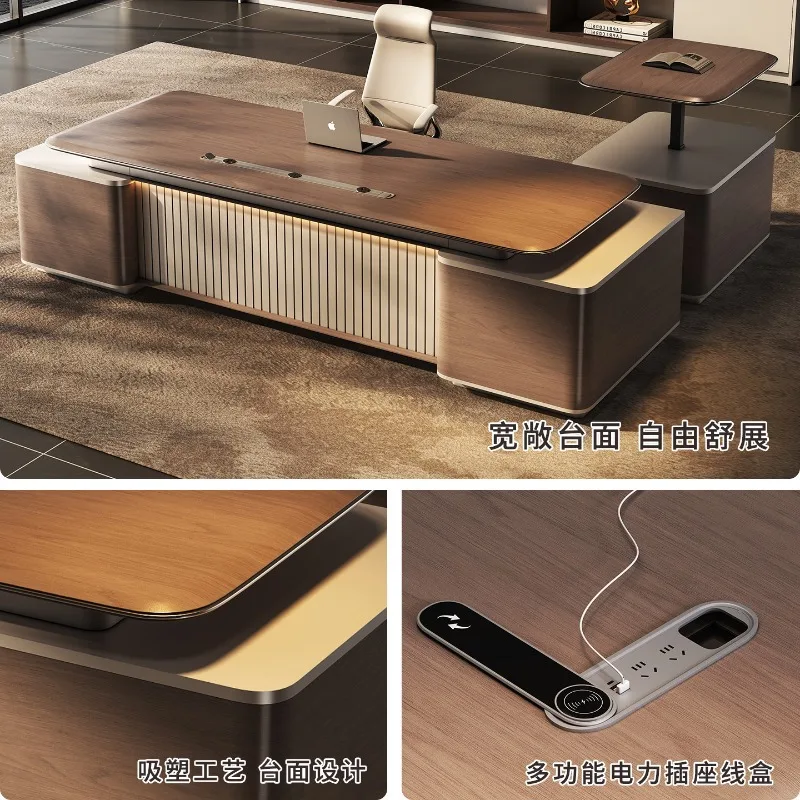 Middle East custom boss desk high-end light luxury class desk president manager office desk and chair combination furniture