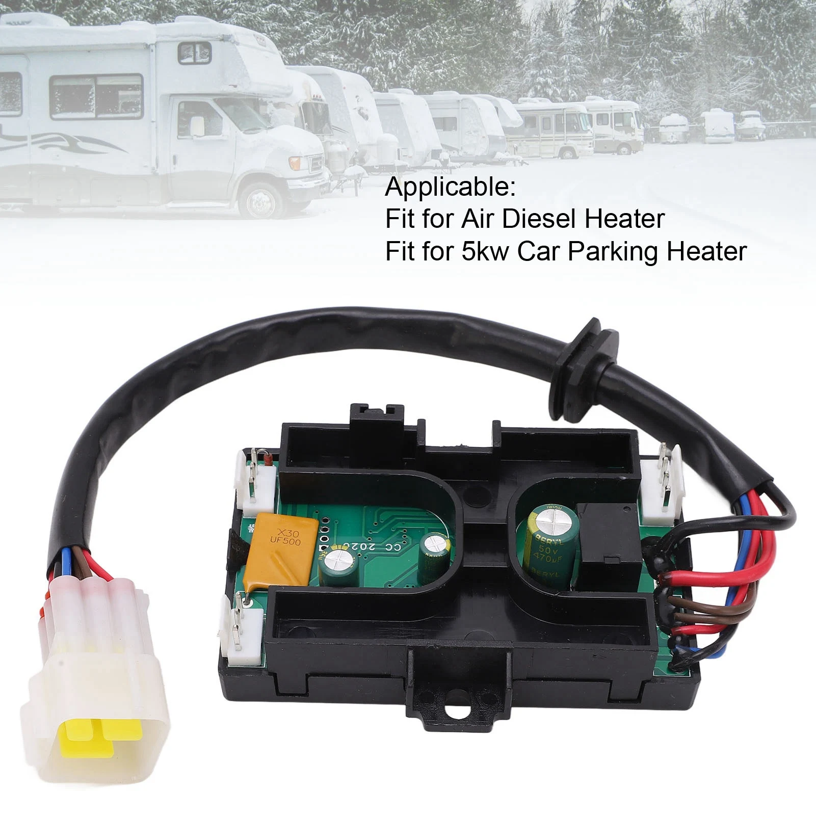 Płyta sterująca nagrzewnicy postojowej 5kW 7-przewodowa z pilotem LCD, uniwersalna płyta główna nagrzewnicy samochodowej, stabilna wydajność, zamiennik.