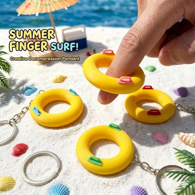 Durable Cute Cartoon Swimming Ring Pendant Keychain Fashion Bag Charm for Backpack Handbag Car Key Party Favor for Students