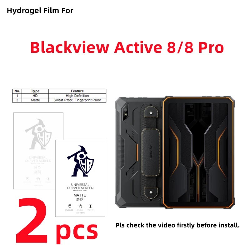 2pcs HD Hydrogel Film For Blackview Active 8 Pro Matte Screen Protector For Blackview Active 8 Clear Full Cover Protective Film