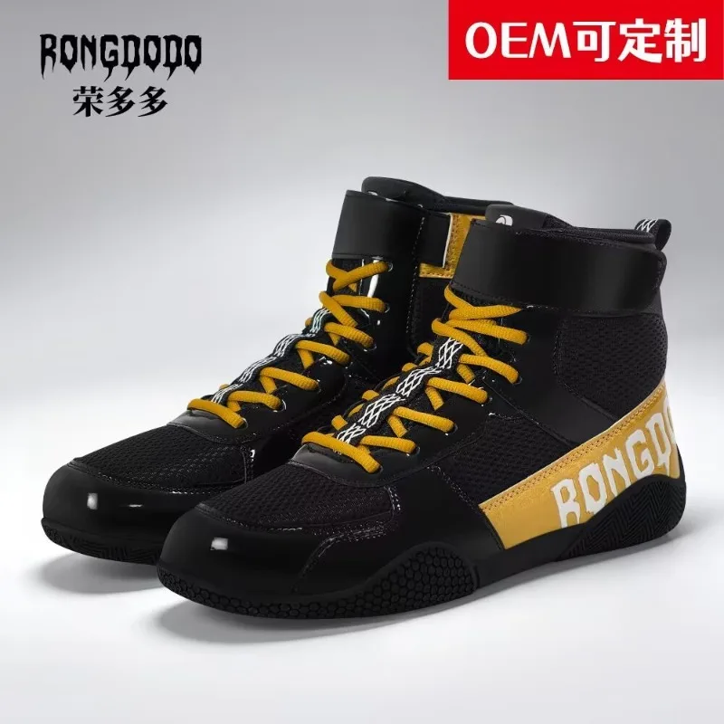 Popular High Top Anti Slip Teenage Boxing Shoes Breathable and Comfortable Indoor Adult Combat Shoes Fitness Training Shoes