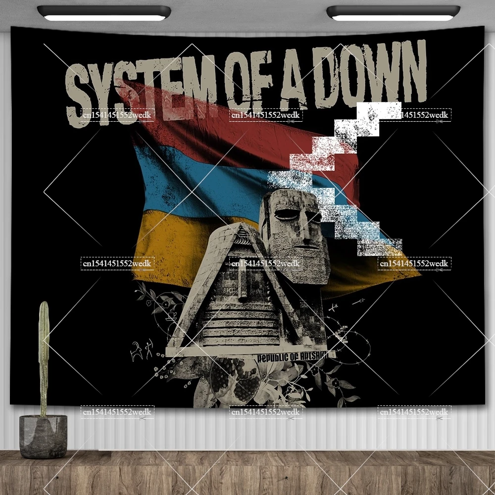 Proud Band System Of A Downs Tapestry Wall Hanging Hippie Polyester Tapestry Metal SOAD Album Posters Home And Garden Flags