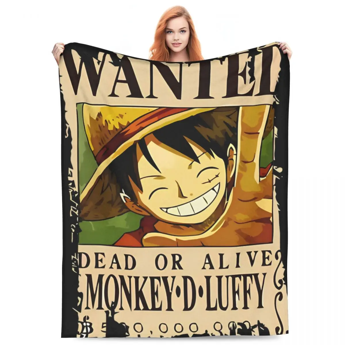 Luffy O-One P-Piece Anime Blanket Warm Soft Street Trend Plush Bedding Throws For Home Decor Picnic Flannel Bedspread Bed Cover