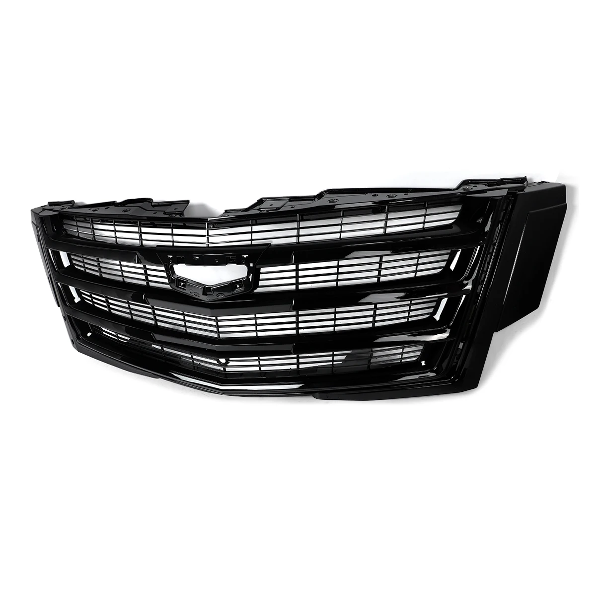 Glossy Black Front Upper Grille Modified Grill For Cadillac Escalade 2015-2020 with Camera Hole Front Bumper Racing Grills