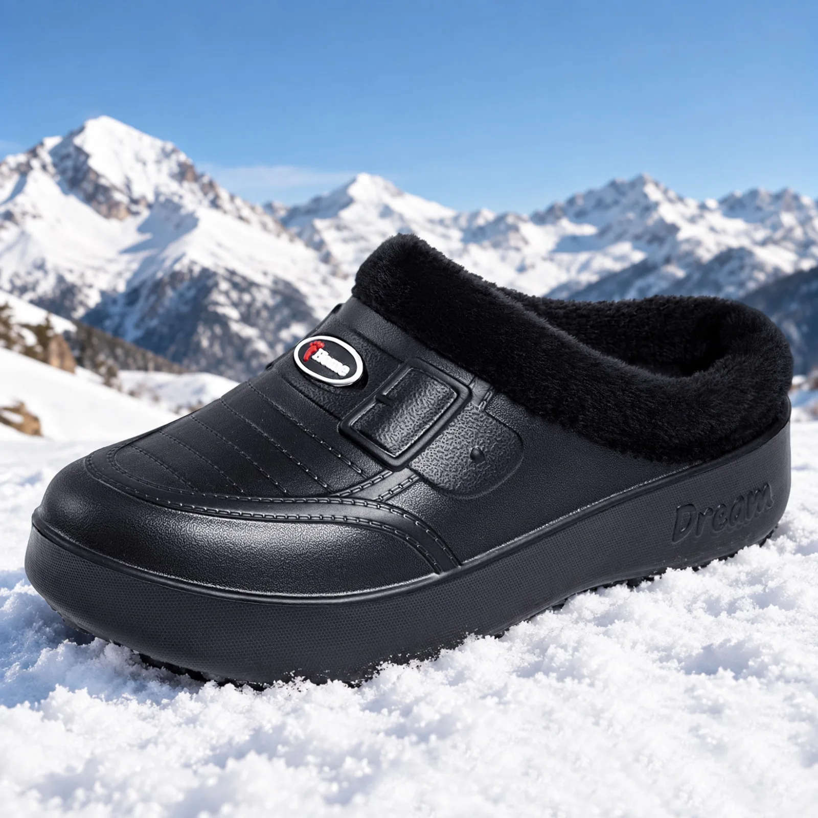 Baumwollschuhe für Herren, Winter, neues Modell mit Plüschfutter und dicker, warmer Baumwollsohle, dicke Sohle, leicht und bequem. – Detail 4