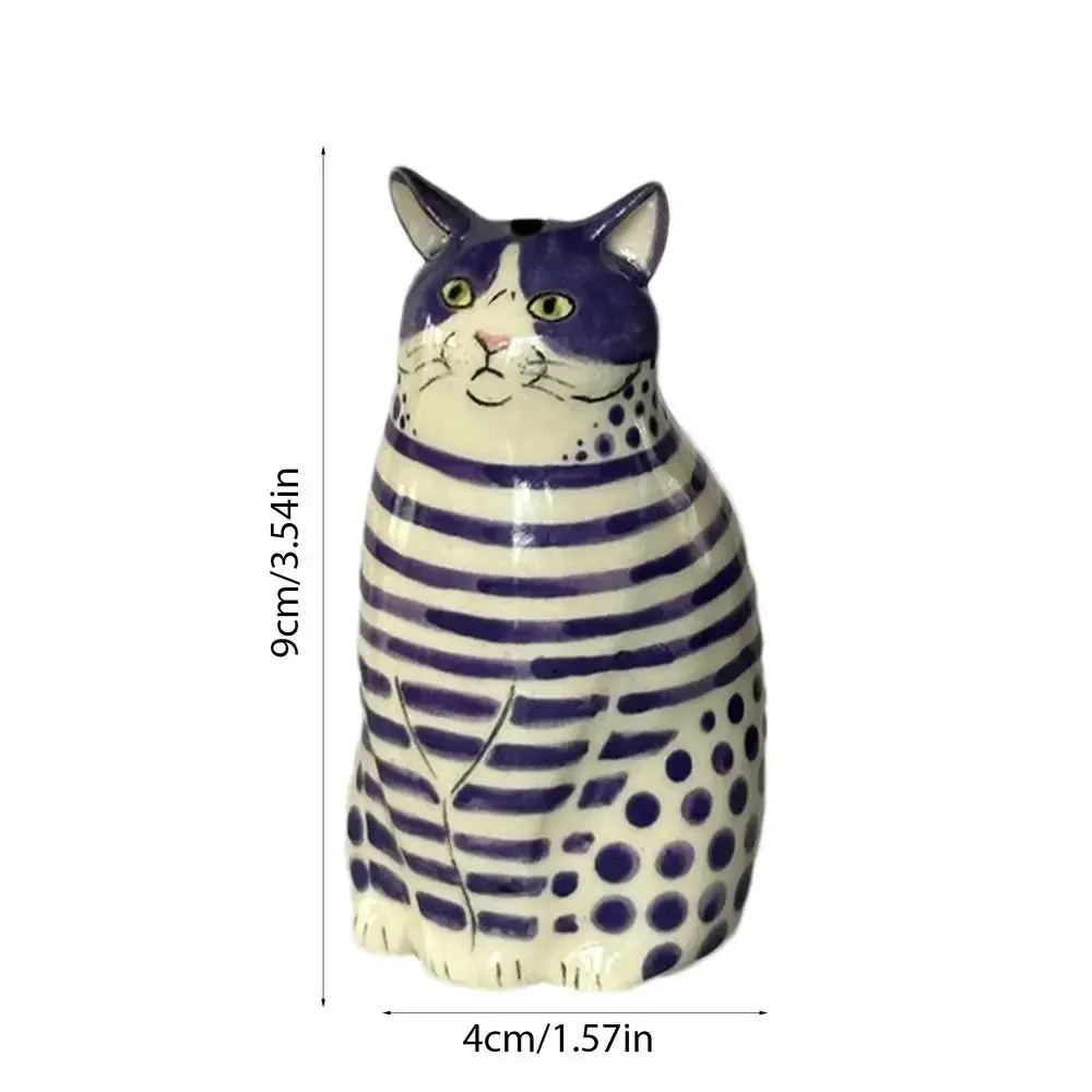 Multicolor Polka Dot Cat Vase Cute Creative Tiny Animal Flower Vase Small Caliber Cartoon Decorative Bottles