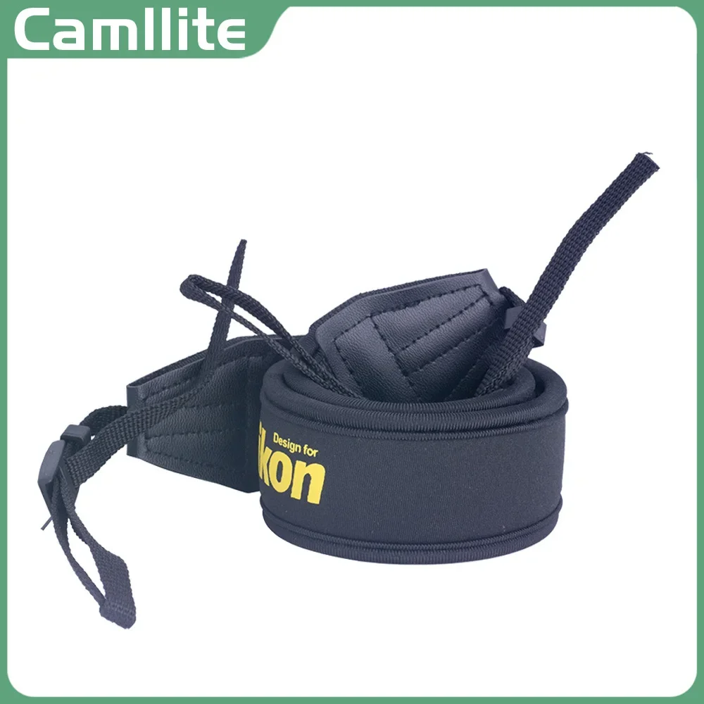 Camllite Antiderrapante Elastic Preto Ombro Pescoço Alça Da Câmera Para Nikon D90 D3200 D3000 D7000 D7500 D7200 D7100 D5300 D610 D500