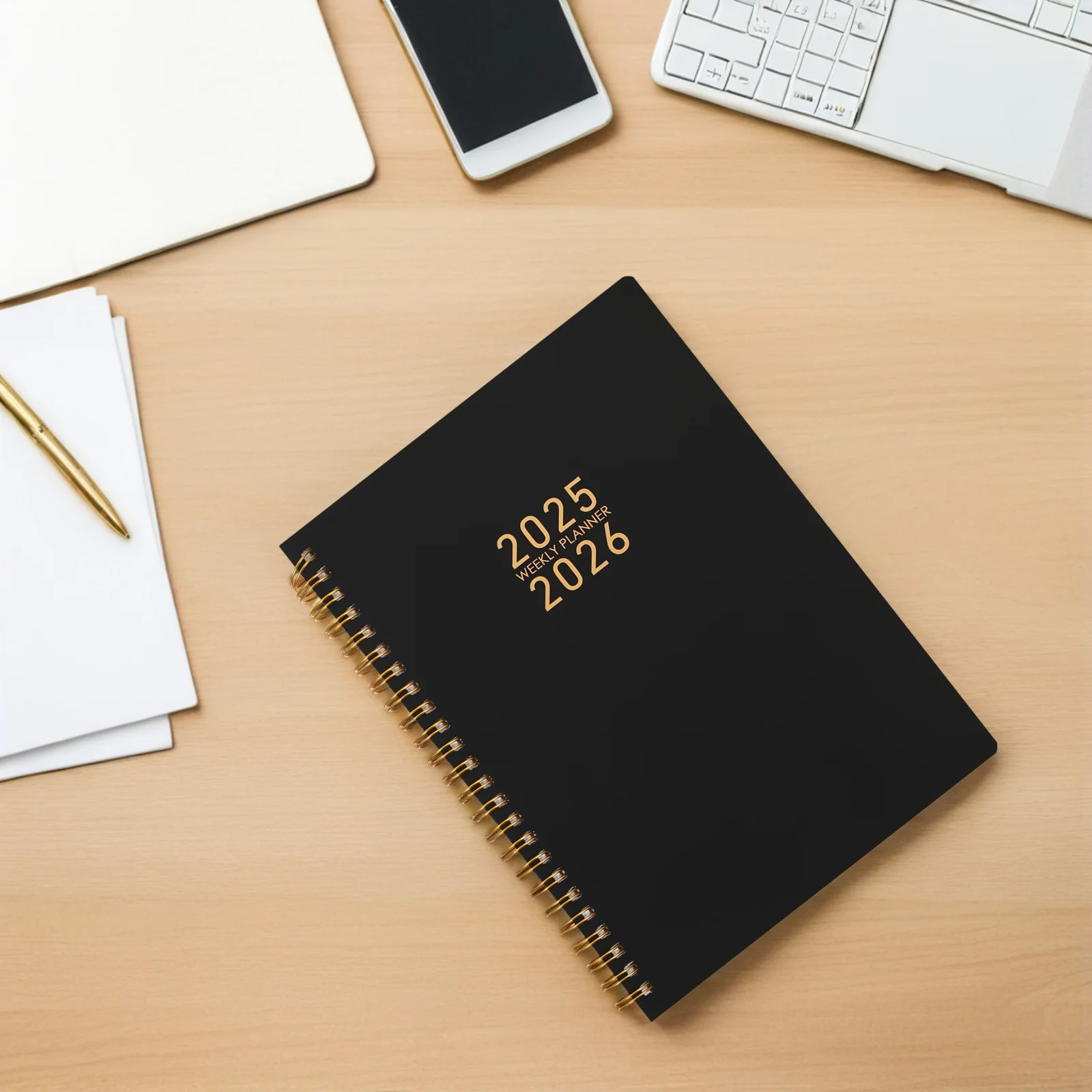 A5 Weekly Planner 2026 Twin-Wire Binding Monthly Calendar Daily Organizer Notebook Thick Paper English Interface For Goals To-Do