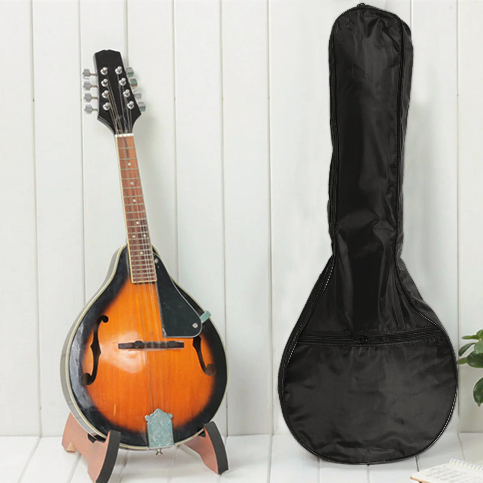 1 Set wasserdichte Mandoline-Tragetasche, Oxford-Stoff, tragbare Instrumententasche, glatter Reißverschluss, leicht, für die meisten Mandolinen-Handheld