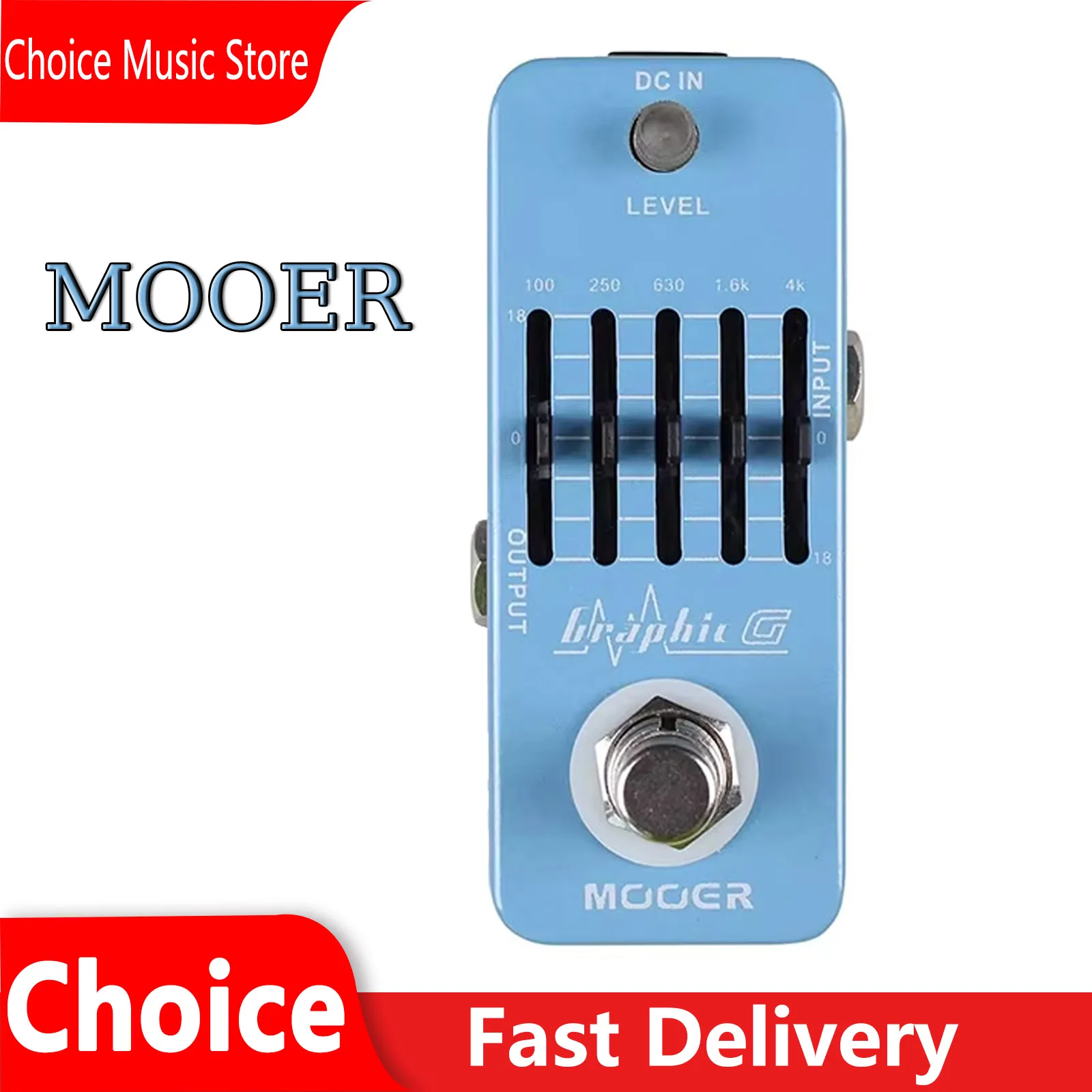 

MOOER Graphic G Guitar Effects Pedal 5-Band EQ Effector True Bypass Equalizer Full Metal Shell Pedal Guitar Accessories & Parts