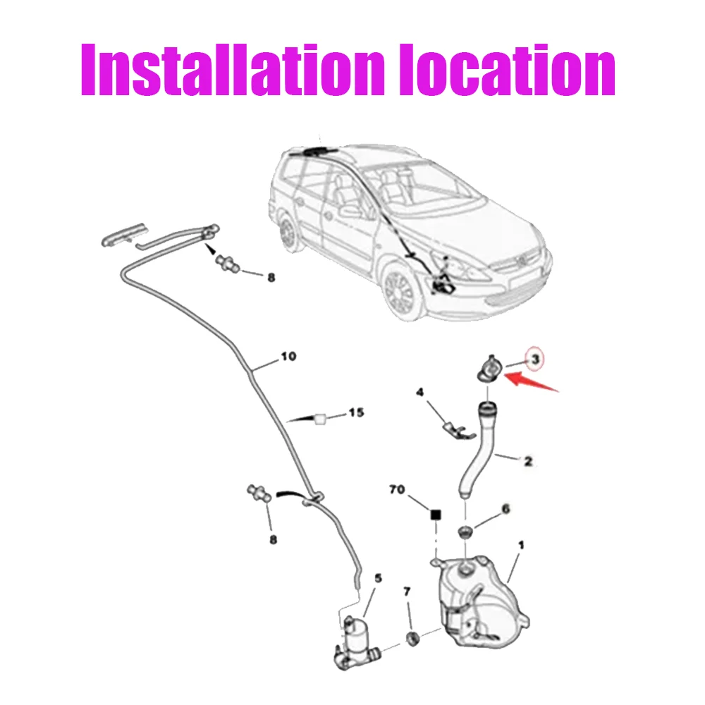 1x New Windshield Washer Fluid Reservoir Cover Cap For Peugeot 301 307 308 408 Citroen C4 Ds5 643230