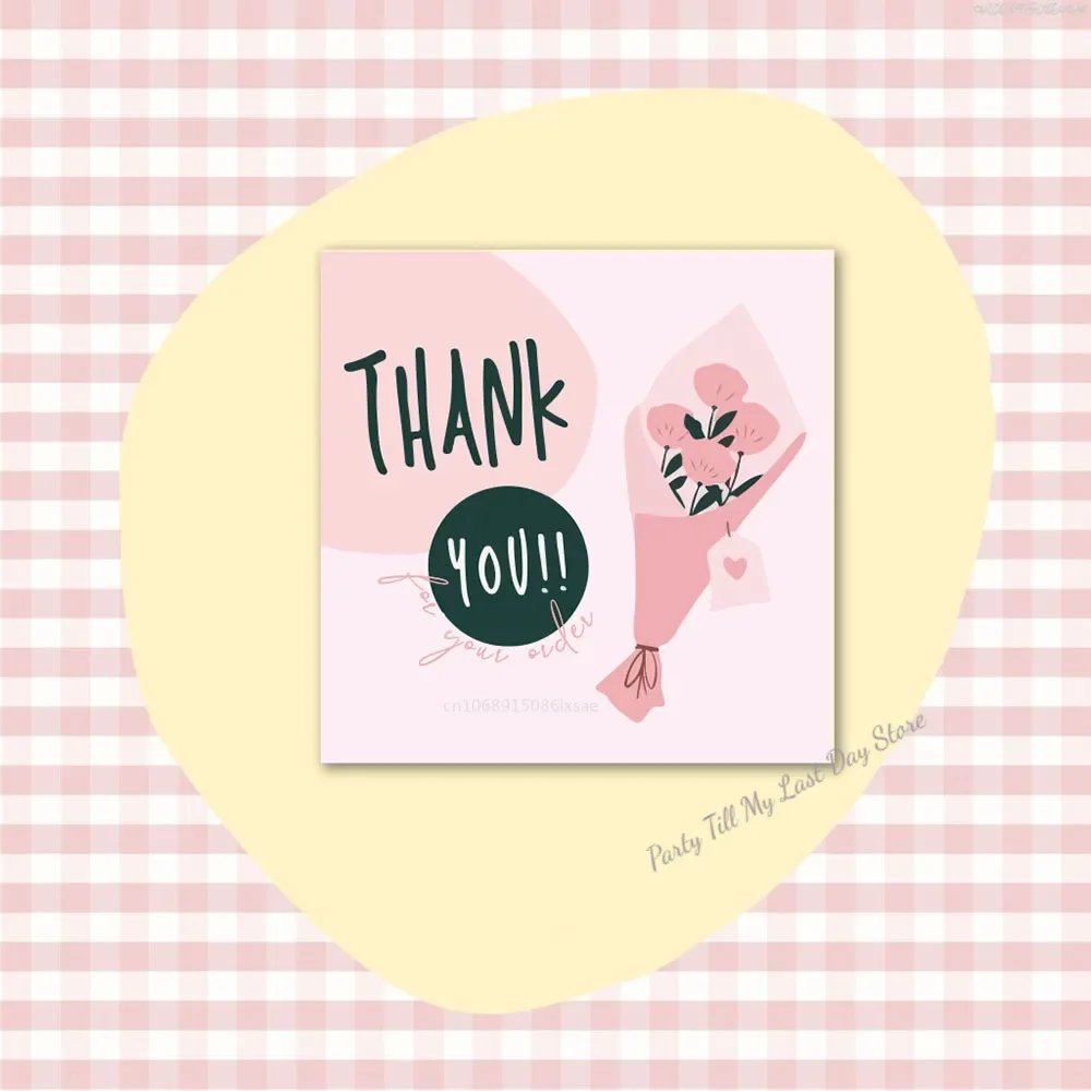 50pcs/Pack Mini Flower Thank You Cards for Gift Box Package Holiday Cards Bakery Flower Shop Small Businesses Decor Cards