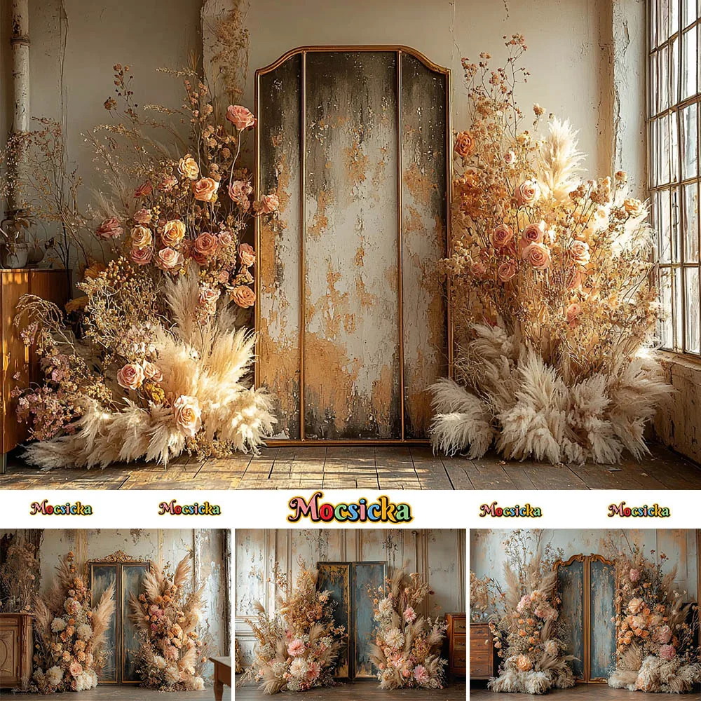 Mocsicka Photography Background Bohemian Plant Screen Decora Backdrop Wedding Adult Women Portrait Photo Supplies Studio Prop