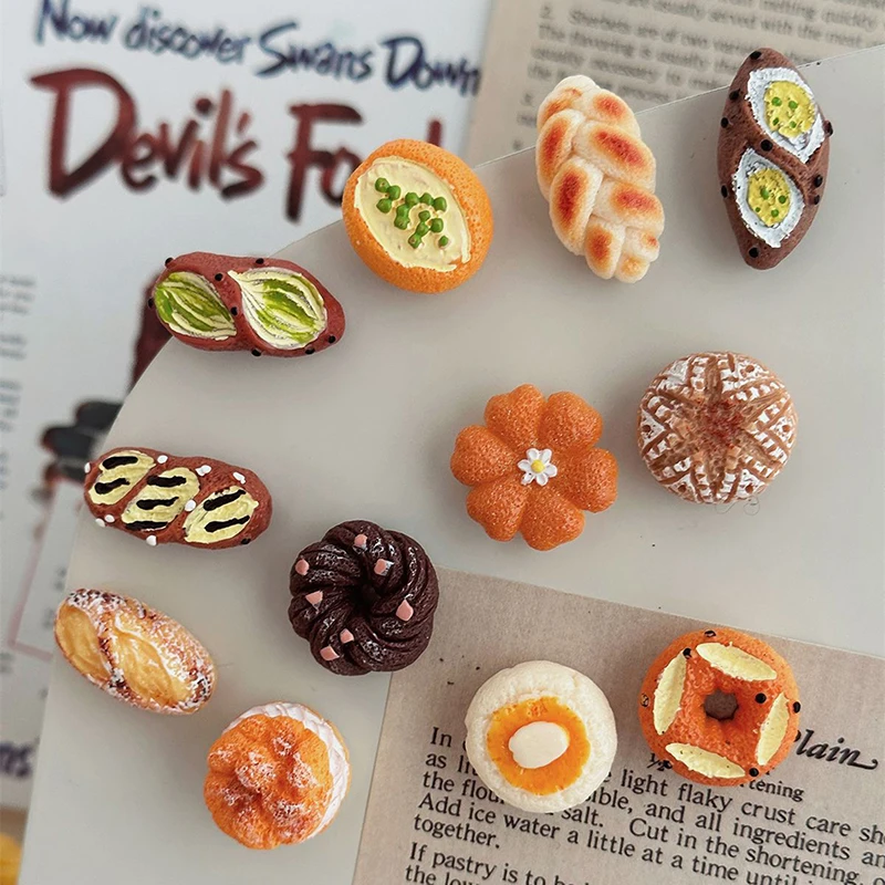 

1set Cartoon Food Fridge Magnets Cute Decorative Photo Message Magnet Magnetic Sticker Kawaii French Bread Refrigerator Magnets