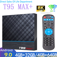 Smart TV BOX T95 MAX Plus Amlogic S905X3 Android 9.0 4G RAM 64G ROM 2.4G/5G Dual WIFI BT4.0 USB 3.0 HDR 8K 3D Set Top Box