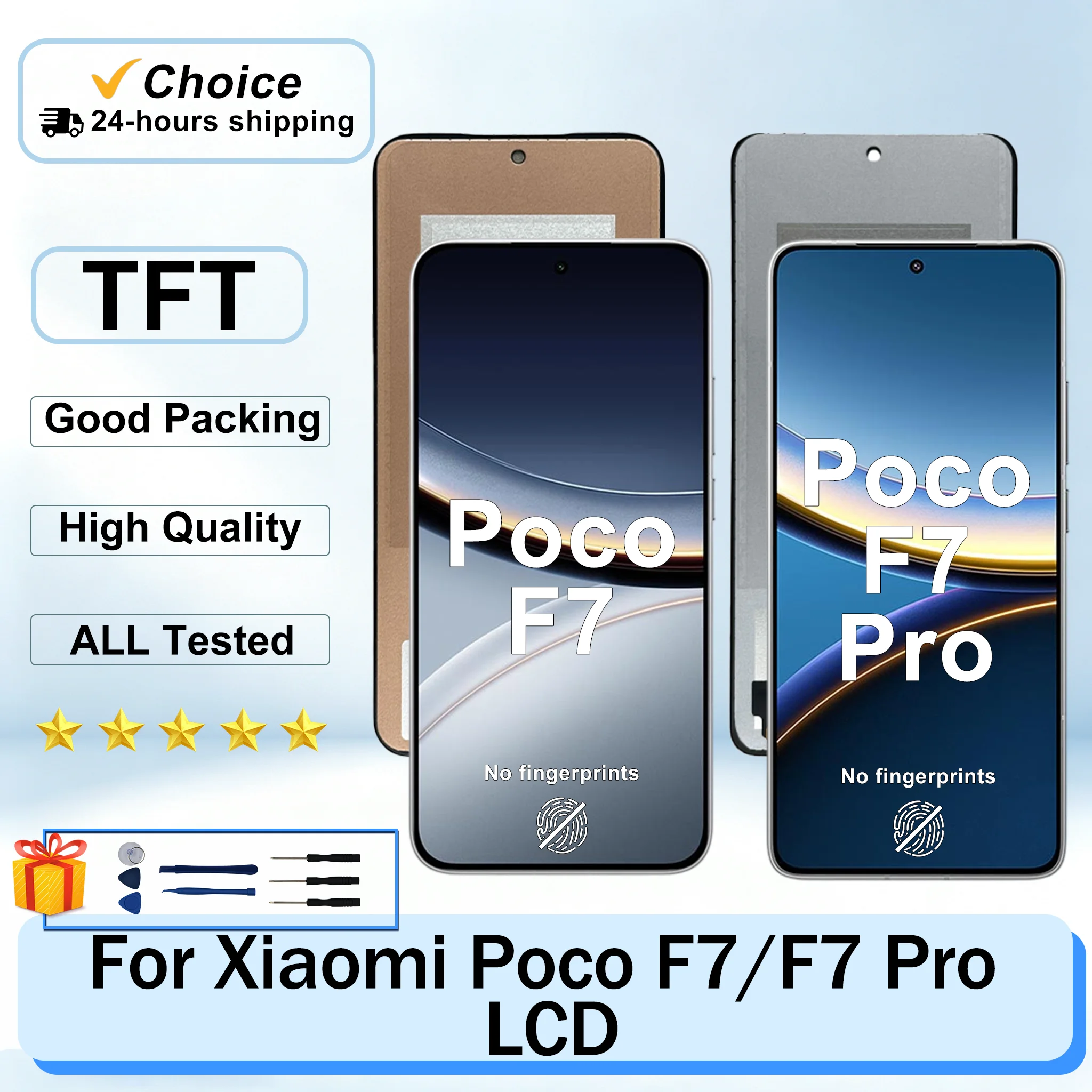 AAA+++ TFT For Xiaomi Poco F7 Display 25053PC47I 3D Touch Screen Digitizer Assembly For Poco F7 LCD 25053PC47G Replacement Parts