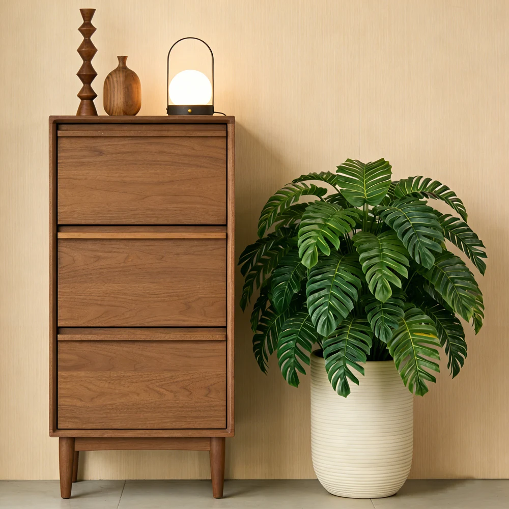 65cm 18 Blätter Künstliche Palme, Künstlicher Monstera-Baum, Plastik-Bananenblätter, Tropischer Maranta-Baumzweig für Haus- und Gartendekoration – Detail 8