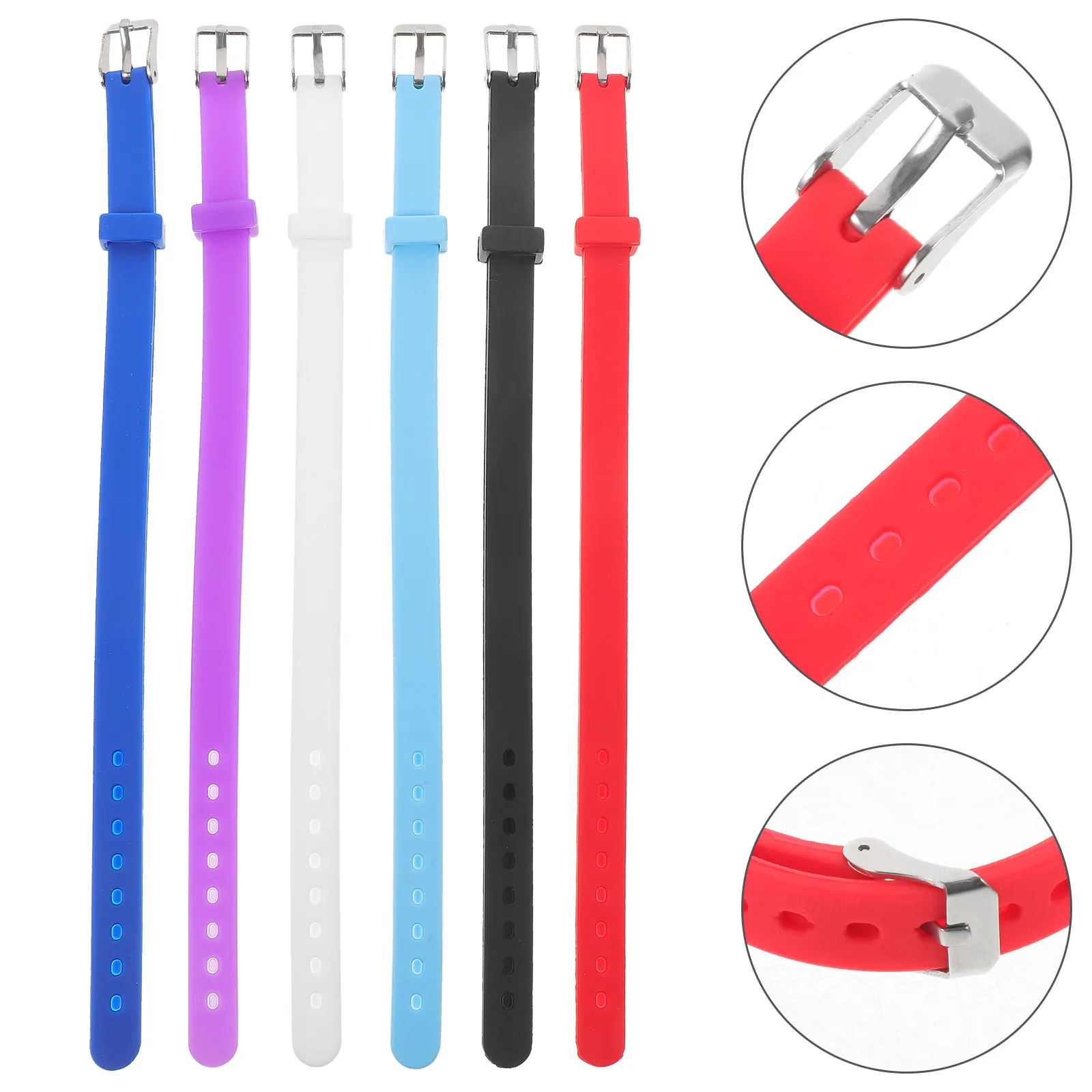 14Pcs Silicone Wristbands Simple Design Solid Colors Adjustable Comfortable Identification Bracelet