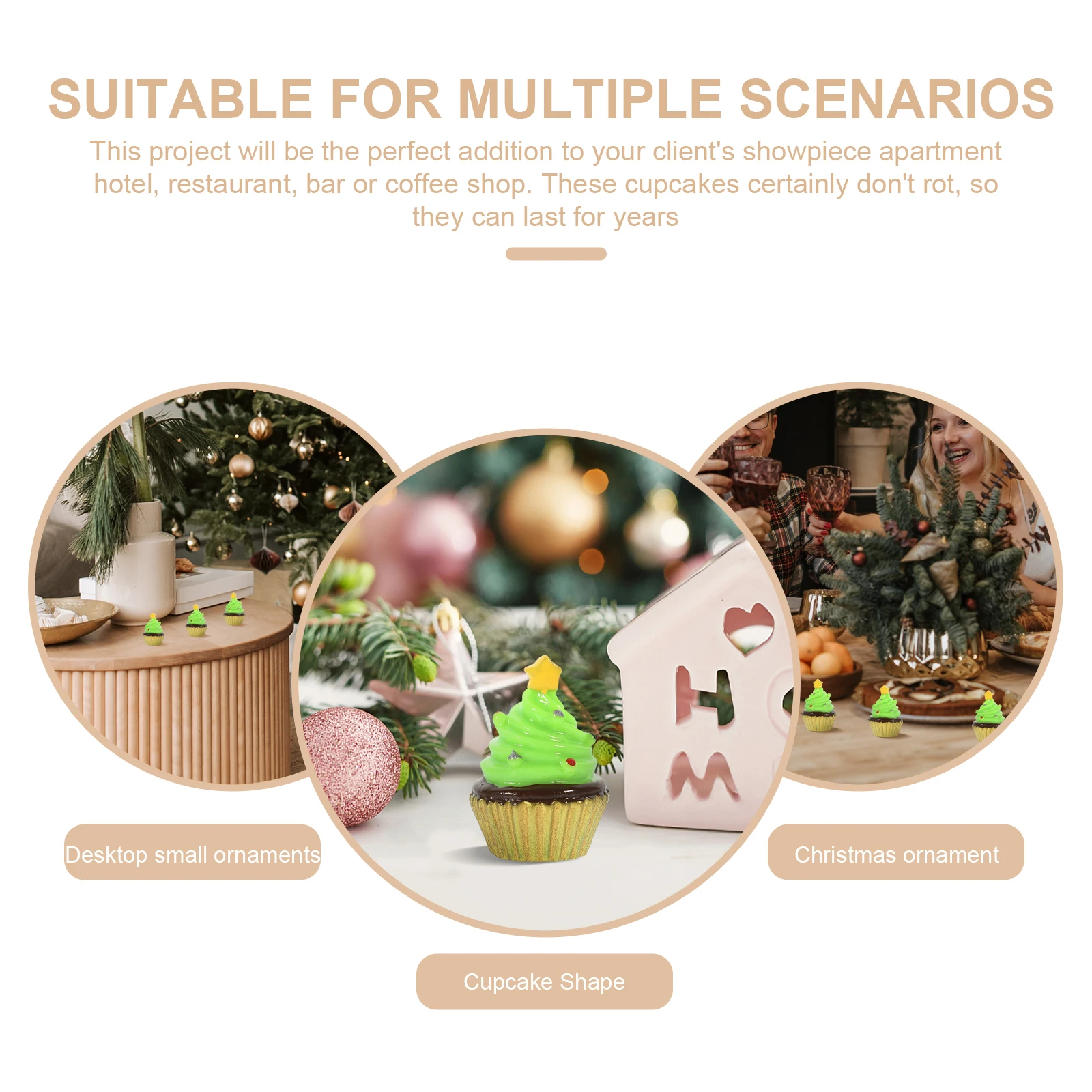 

10Pcs Delicate Cake Models Adorable Cake Food Models for Office Desk Ornament Christmas Decoration Photography Use