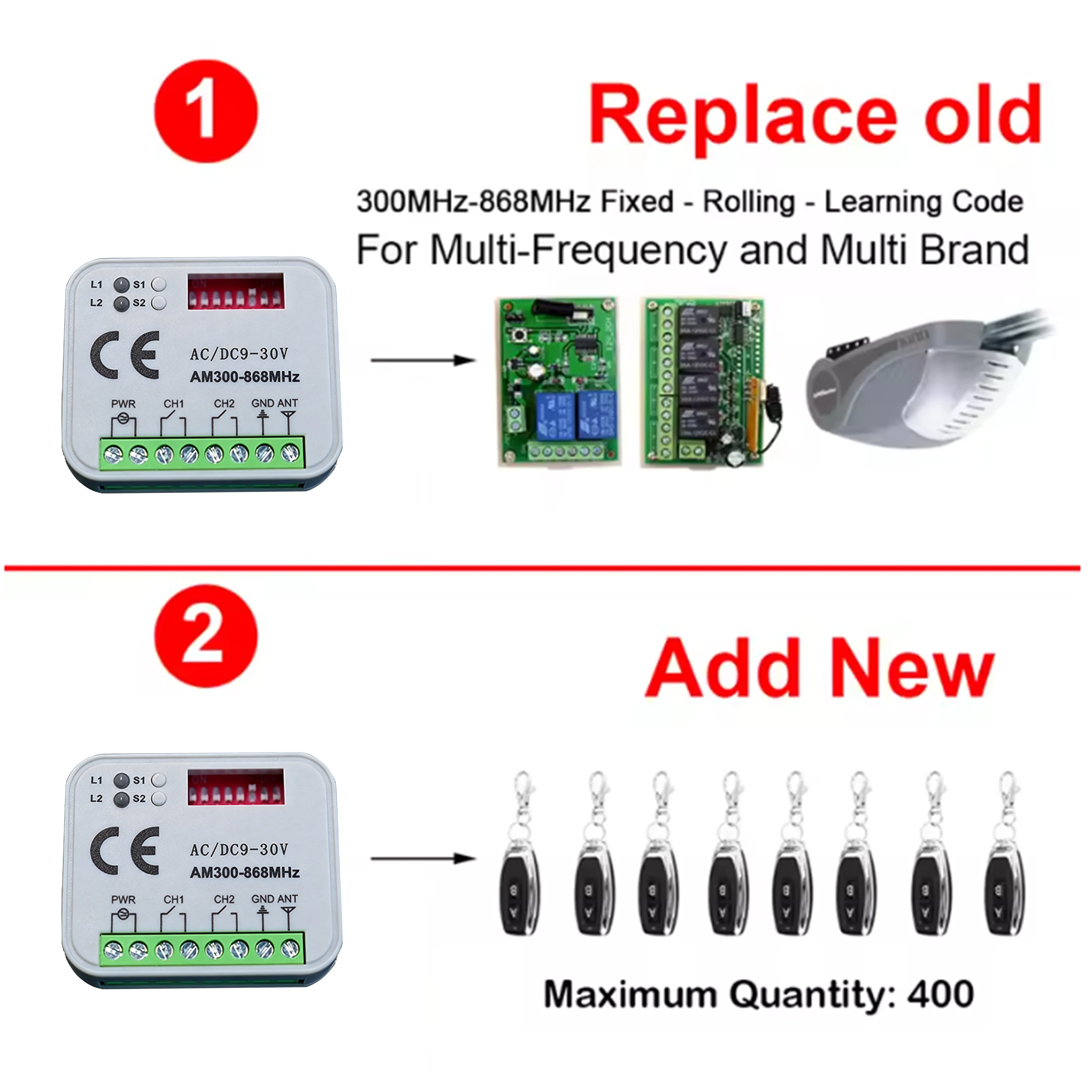 차고 문 수신기 433MHz 300-868MHz 다중  - 433Mhz Receiver Module 리뷰 및 가격