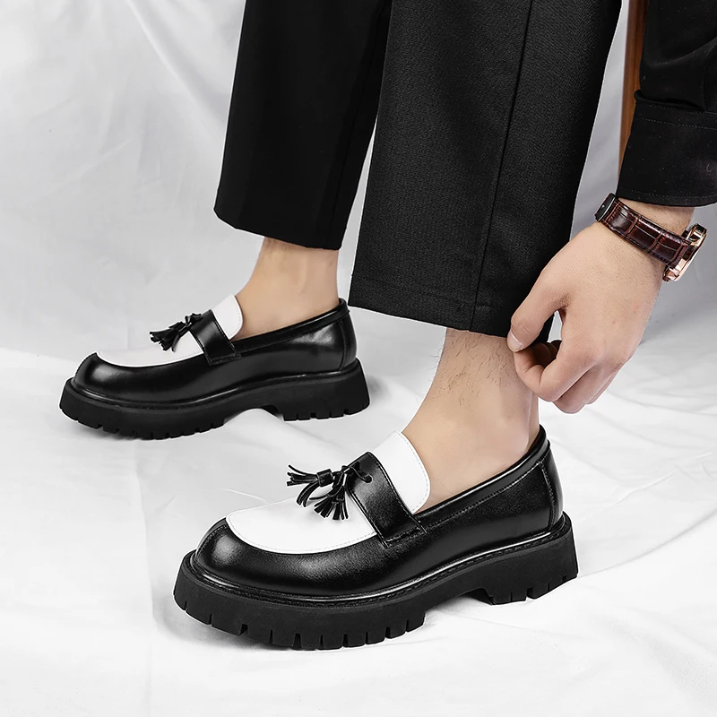 

Элегантные и удобные легкие мужские повседневные лоферы, брендовые универсальные кожаные туфли для бизнеса, нескользящие, на толстой подошве, для путешествий