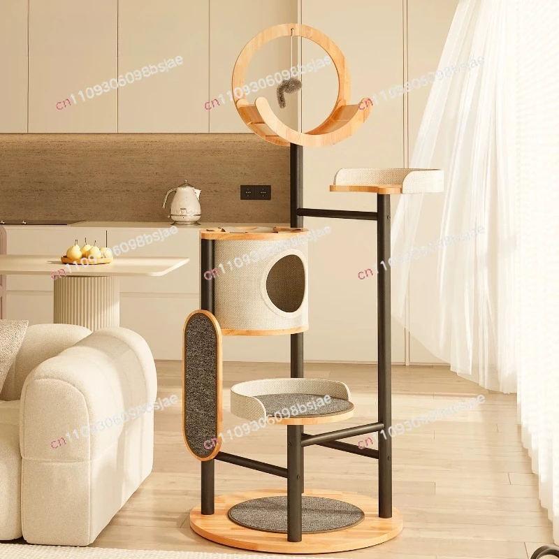 The Cat Climbing Frame Is Integrated and Does Not Occupy The Cat Litter Cat Tree Small Apartment Solid Wood Shelf