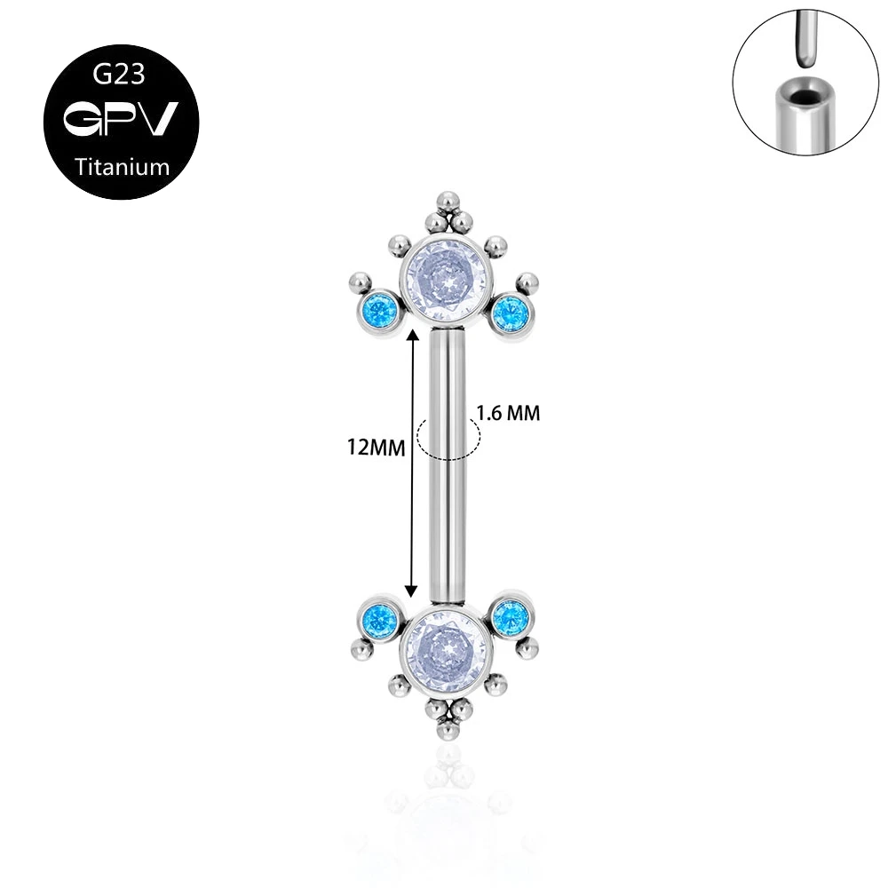 Titanium Nipple Stud G23 One End Fixed And The Other End Inserted With A Pin 14G Punk Female Sexy Piercing Jewelry Nipple Stud