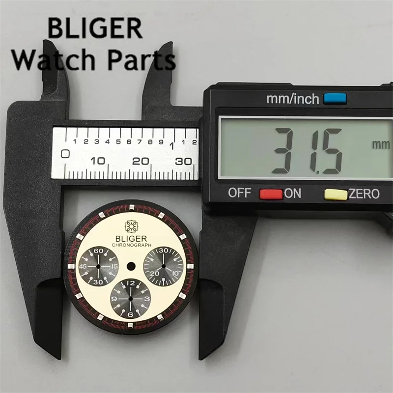 BLIGER 31.5mm VK63 Quartz movement Watch dial  Luminous hands  VK63 movements replacement accessories