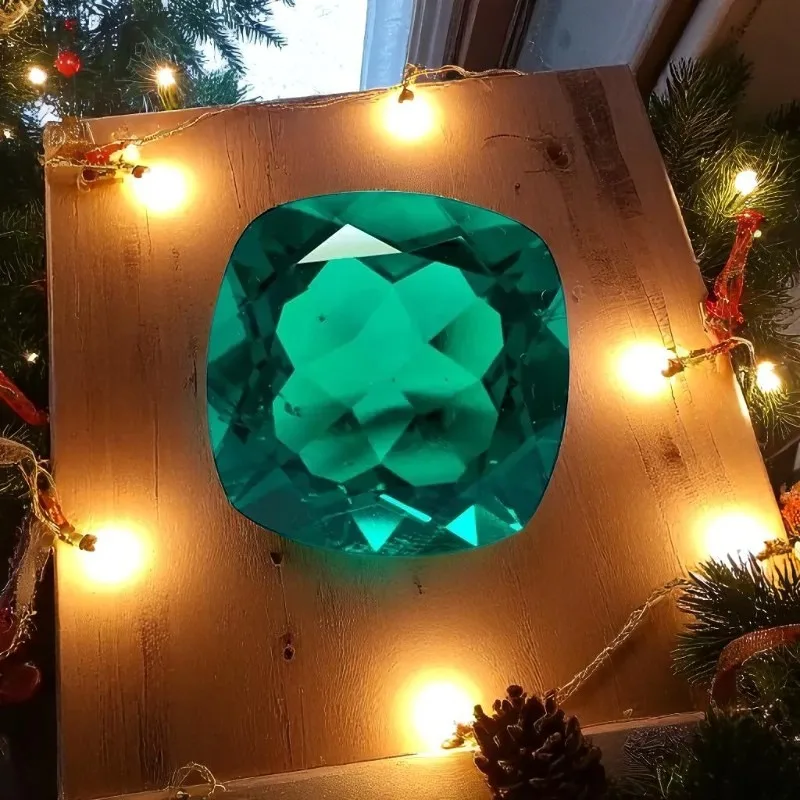 

M-Lab Grown Colombian Emerald Stone Hydrothermal Hand-cutting Square Cushion Cut Synthetic Emerald Stone With Certificate