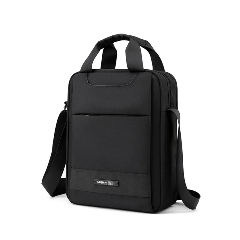 

Vertical 12 Inch Briefcase for Men Oxford Large Capacity Shoulder Crossbody Bag Business Leisure Work Laptop Messenger Hand Bag