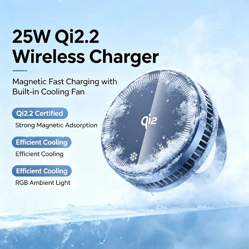Phone Cooling Fan - i2.2 25W Kabelloses Ladegerät mit Kühlventilator