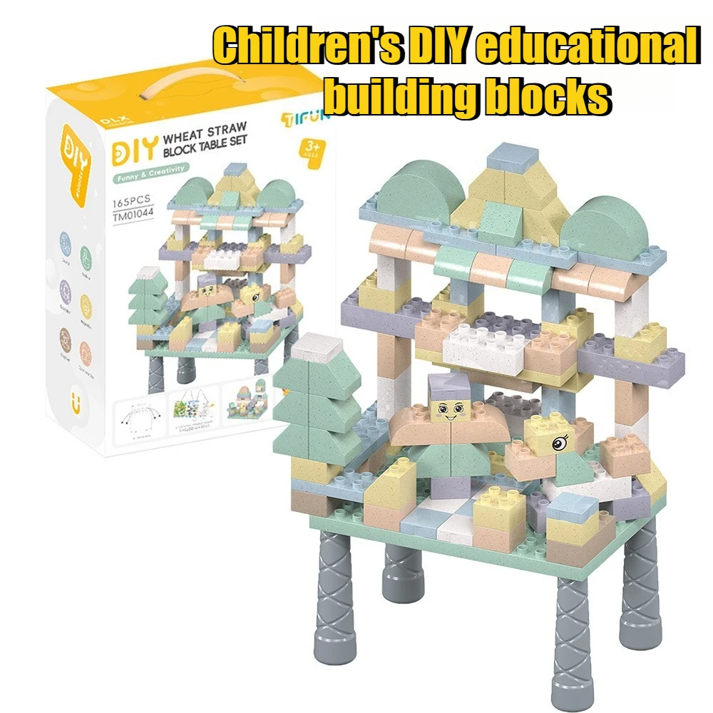 

Набор столов из пшеничной соломы, забавные большие строительные блоки «сделай сам», сборка для родителей и детей, ранние развивающие игрушки для детей, подарок
