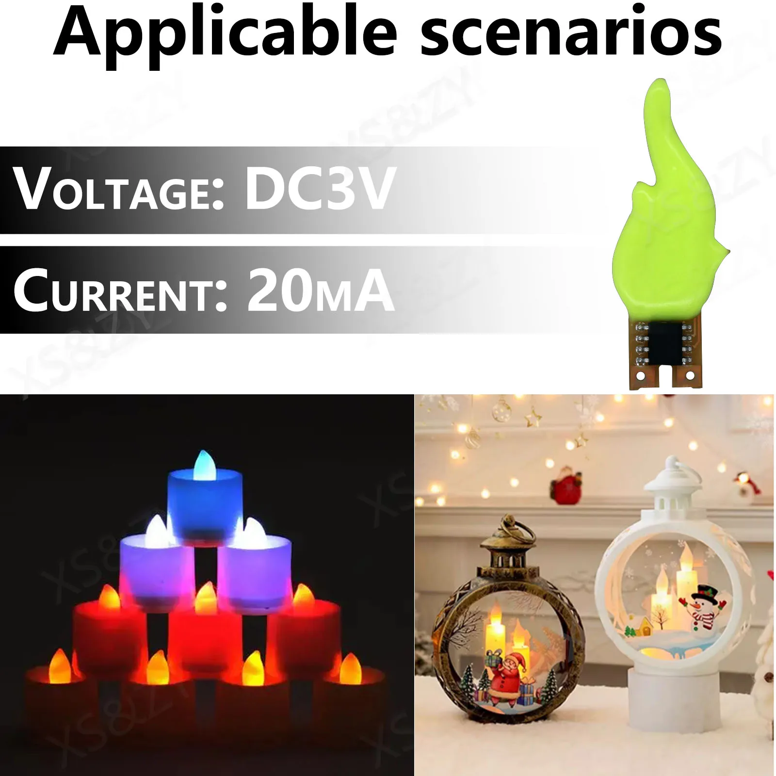 Imagem -06 - Led Cob Lanterna Velas Dc3v 20ma Vermelho Rosa Azul Verde Chama Lâmpada Led Grânulo Diodo Decoração Acessórios Retro Lâmpada Diy 10 Peças