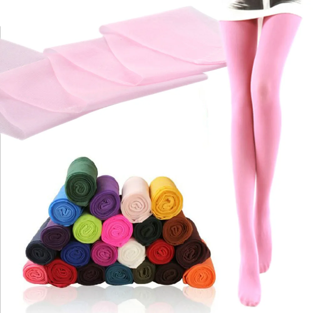 Sexy Women Fashion White Soft Sheer Tights Elastic Candy Color Female Pantyhose Ultra Thin Translucent Sunscreen Girls Medias