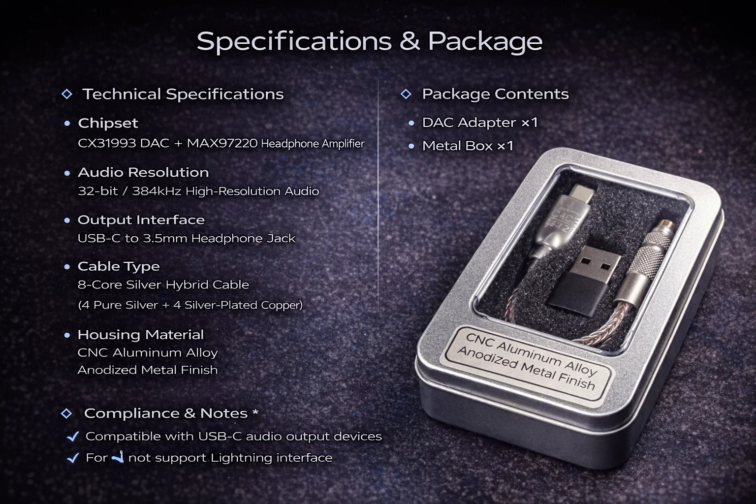 

Модернизированный адаптер ЦАП типа C на 3,5 мм, CX31993 + цифровой усилитель звука MAX97220, 32 бит/384 кГц Hi-Fi наушники аудио