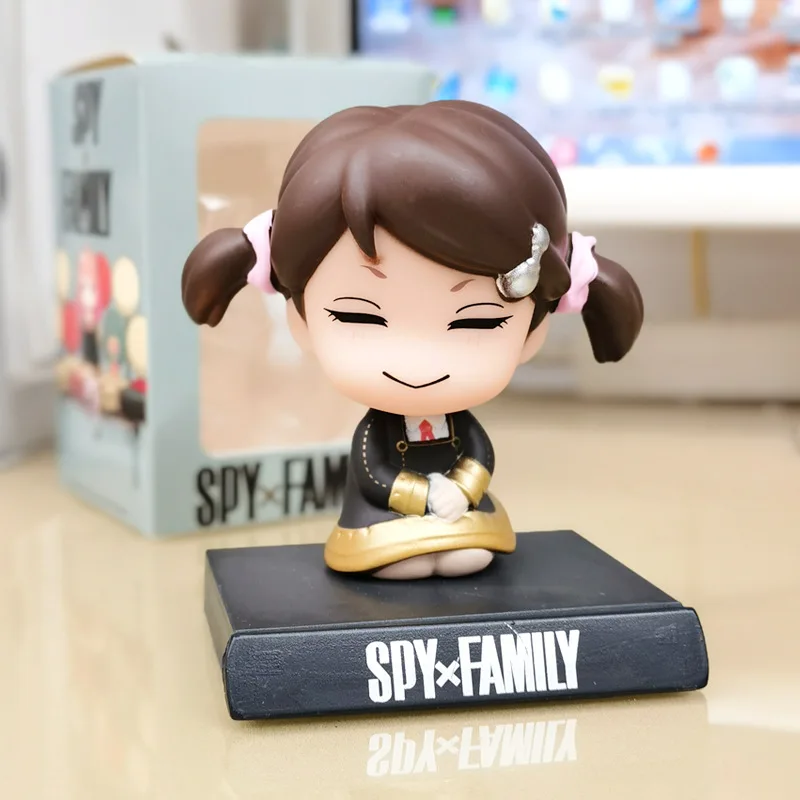 Figurka Anime SPYxFAMILY w pudełku 11 cm, lalka do samochodu, kiwająca głową, dekoracja do wnętrza auta, kawaii, ozdoba na stół, głowa na sznurku, zabawki dla dzieci, prezent dla dziecka