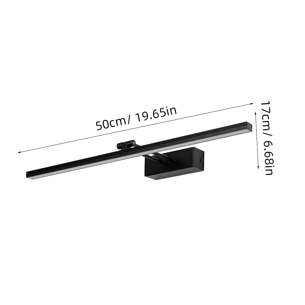 

LED Bathroom Vanity Light 500-10W Black Warm White Wall Mirror Cabinet Modern Stylish Nordic Simple Lighting Decor Indoor Lamp