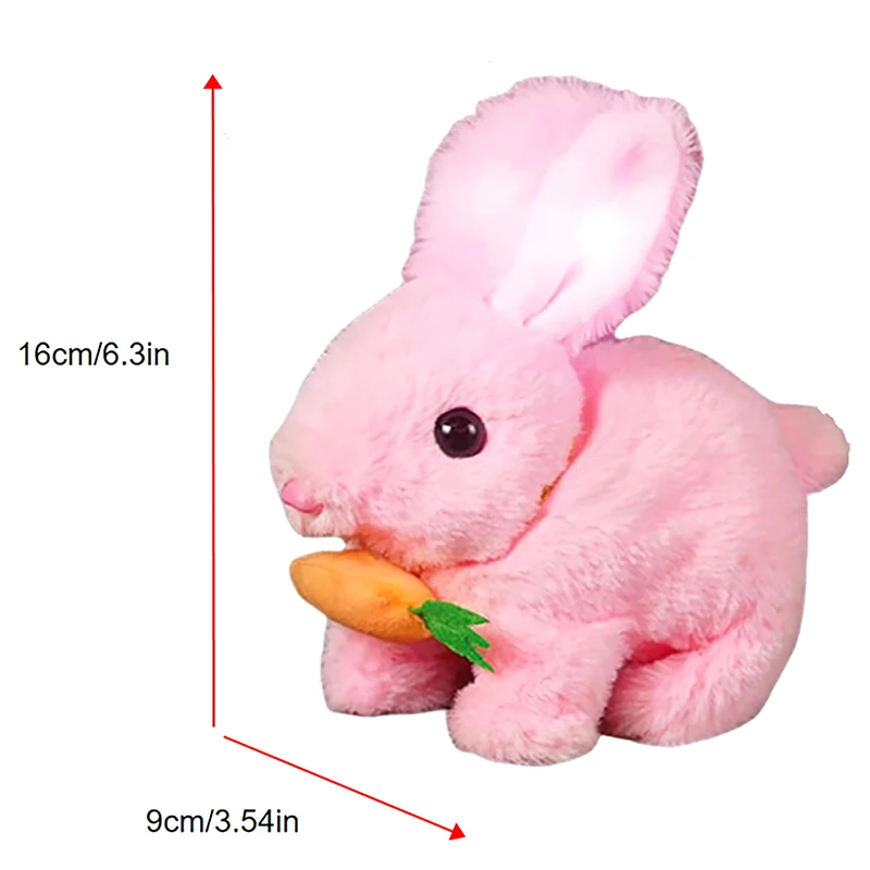 Simulation Electric Rabbit Pet PlushToy Solid Color Plush Electric Rabbit Can Walk And Nod Animal Doll Toy Battery Model