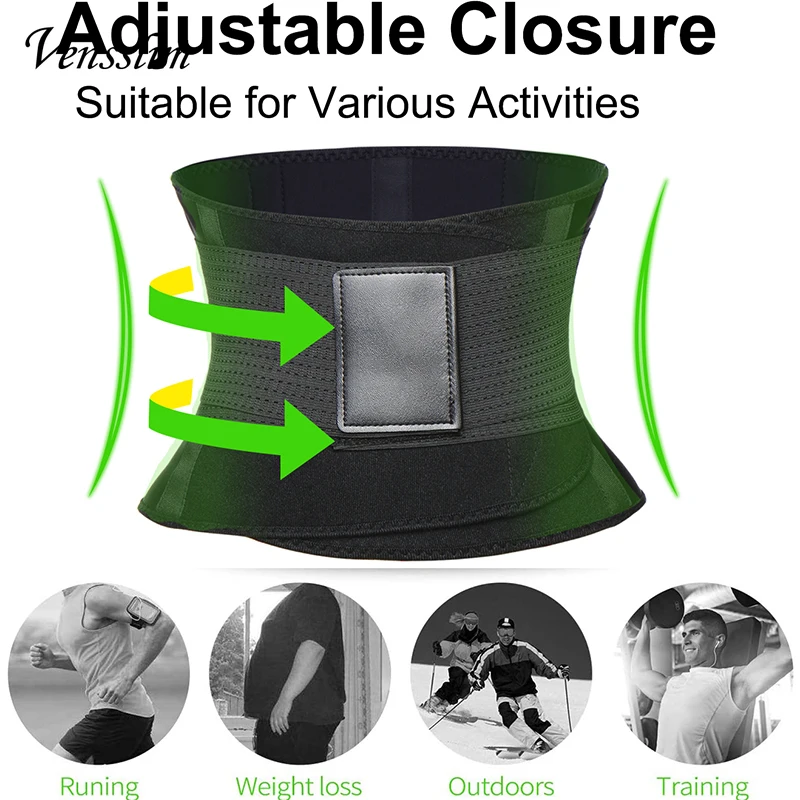 Vensslim Slimming Compression Sauna Sweat Trimmer Belt Men Waist Trainer Hot Thermo Neoprene Slim Corset Body Shaper Strap Band