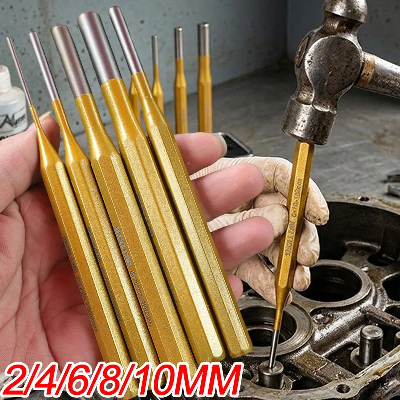 

2/4/6/8/10MM Alloy Steel Roll Pin Punch Set Heavy Duty Chisel Cone Punch Tools for Mechanical Maintenance and Watch Repair Tool