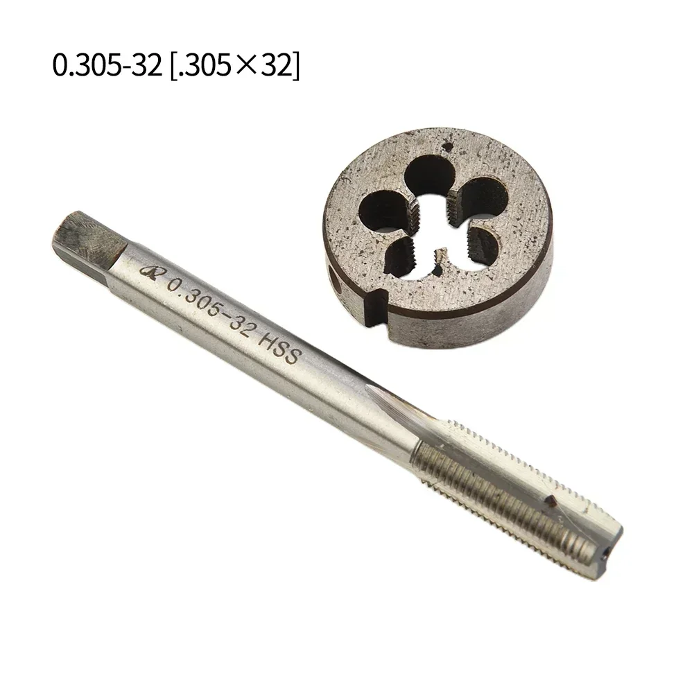 1set 8V1-32 Right-hand Tap Die Kit V-tire Valve Mouth Thread Straight Groove Tap & Die 3-flute High Speed Taps