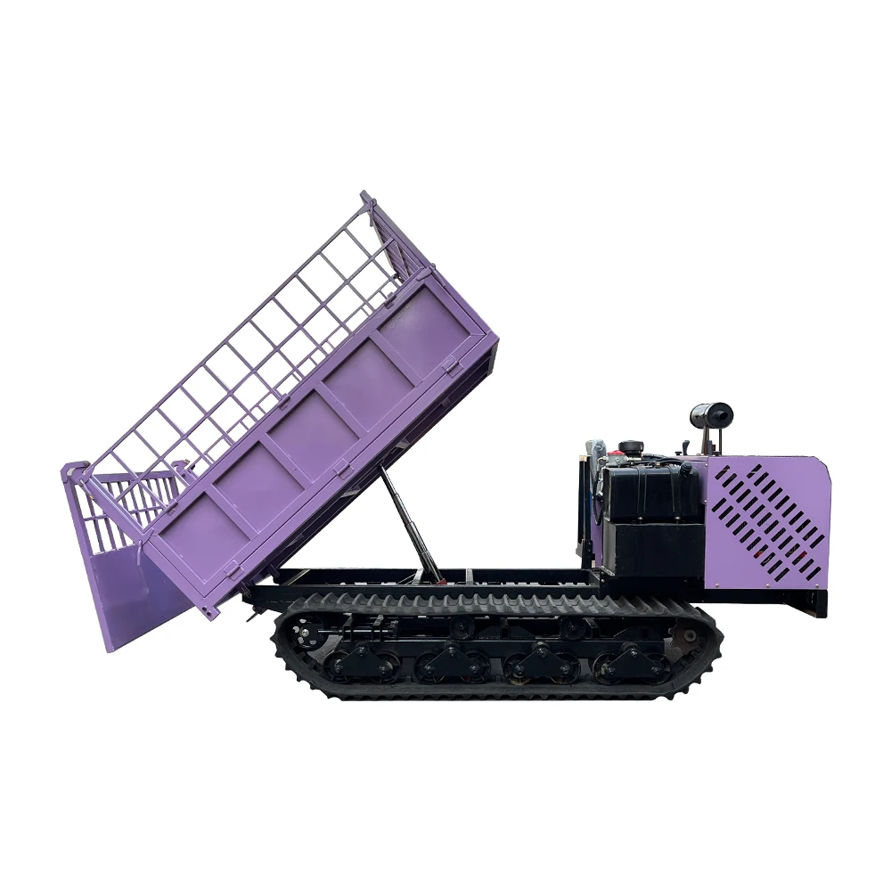 Customized Continuously Variable Transmission (CVT) All-Terrain Crawler Dumper Transporter 5T Track Dumper Truck Diesel Engine