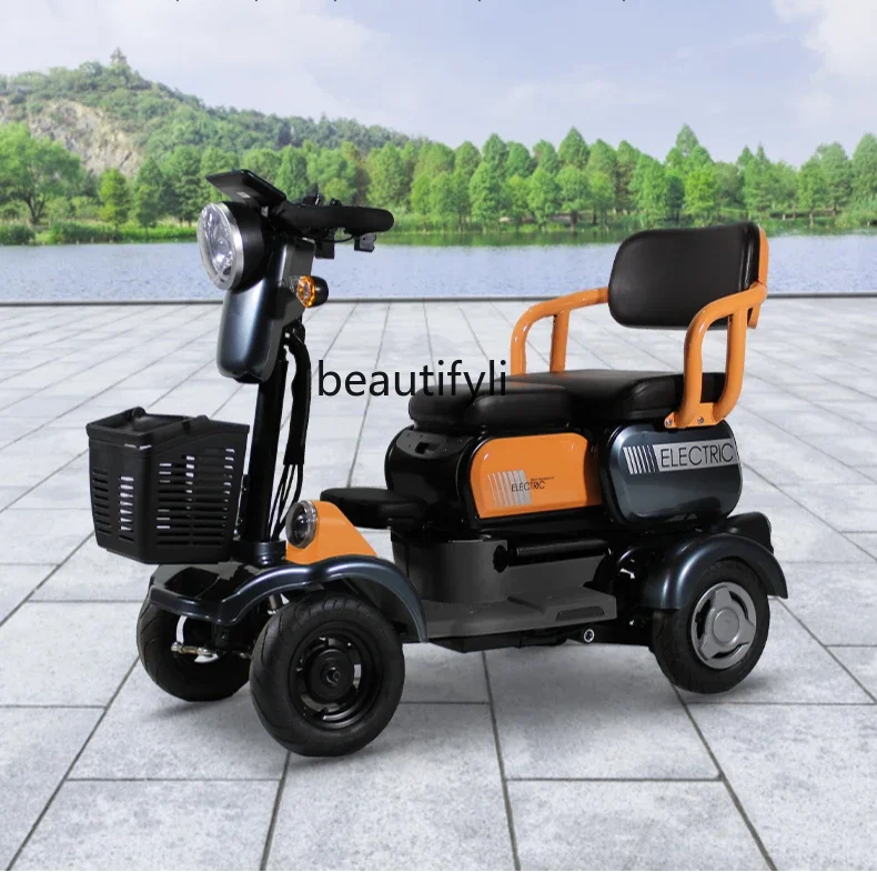 

Elderly scooter four-wheel electric disabled household, parent-child battery moped