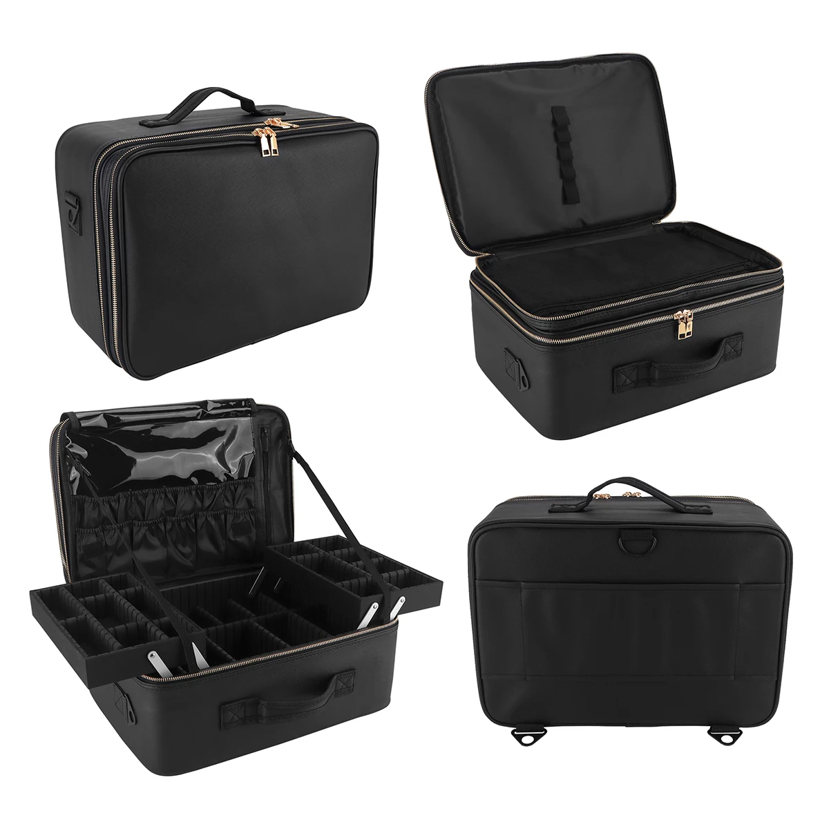 

Women Cosmetic Organizer Backpack Makeup Bag Suitcase Nail Box Organizer case Professional Makeup Artiist Cosmetic Bags